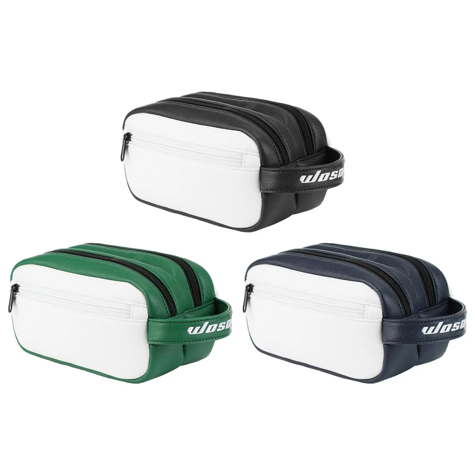 PU Golf Ball Pouch Large Capacity Travel Sports Handbag with Zipper for Golf Equipment Golfers Gift