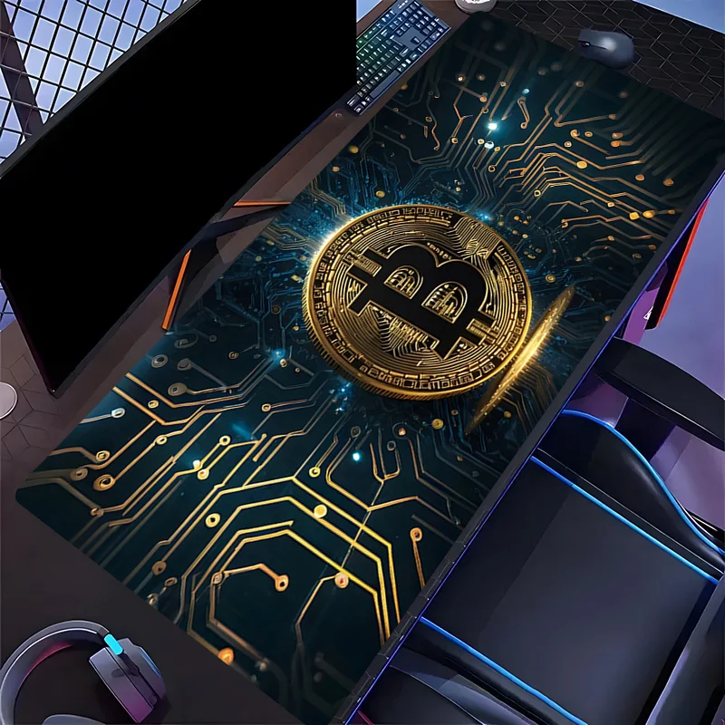 

Bitcoin blockchain circuit design game mouse pad anti-slip base thick rubber washable, suitable for gamers and family use