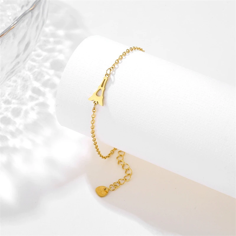 eiffel tower bracelet Charm Bracelet, Minimalist Delicate Chain Bracelet, Paris Inspired Daily Jewelry