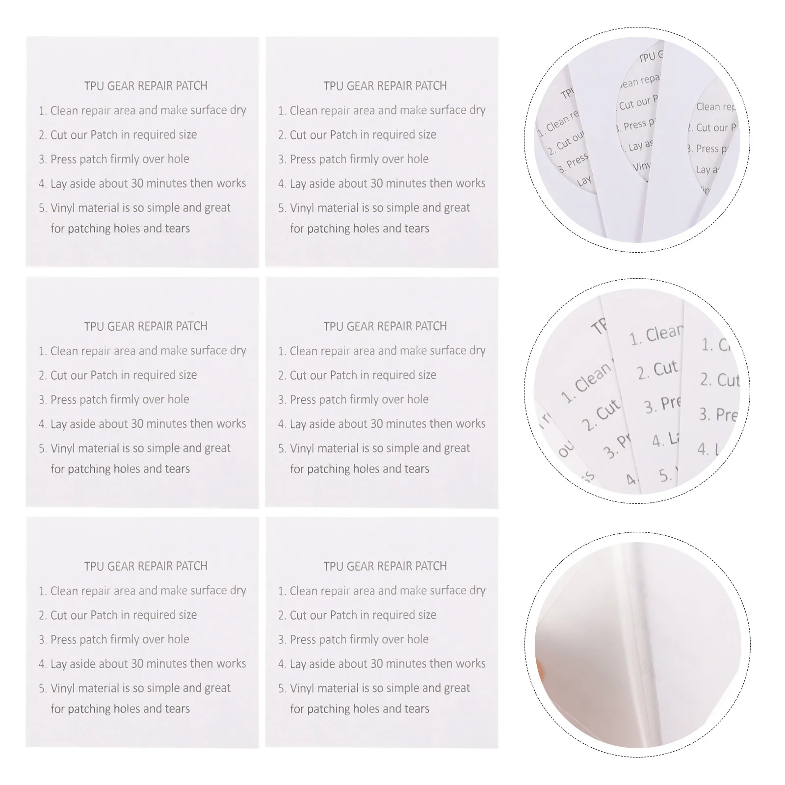 

25pcs TPU Repair Patch Clear Sticker for Tent Inflatable Leakproof Adhesive Durable Cold Resistant Waterproof Accessories
