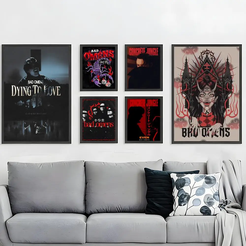 Popular Band Bad Omens Poster HD Waterproof Self-Adhesive Wall Art – Multi-Scene Use, Top Gift Pick