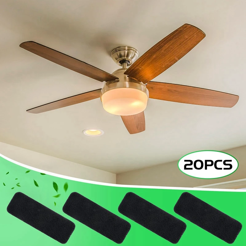 20 Pcs Ceiling Fan Blade Filters Ceiling Fan Air Filters Fan Air Purifier Pads Coconut Carbon Ceiling Fan Air Filter