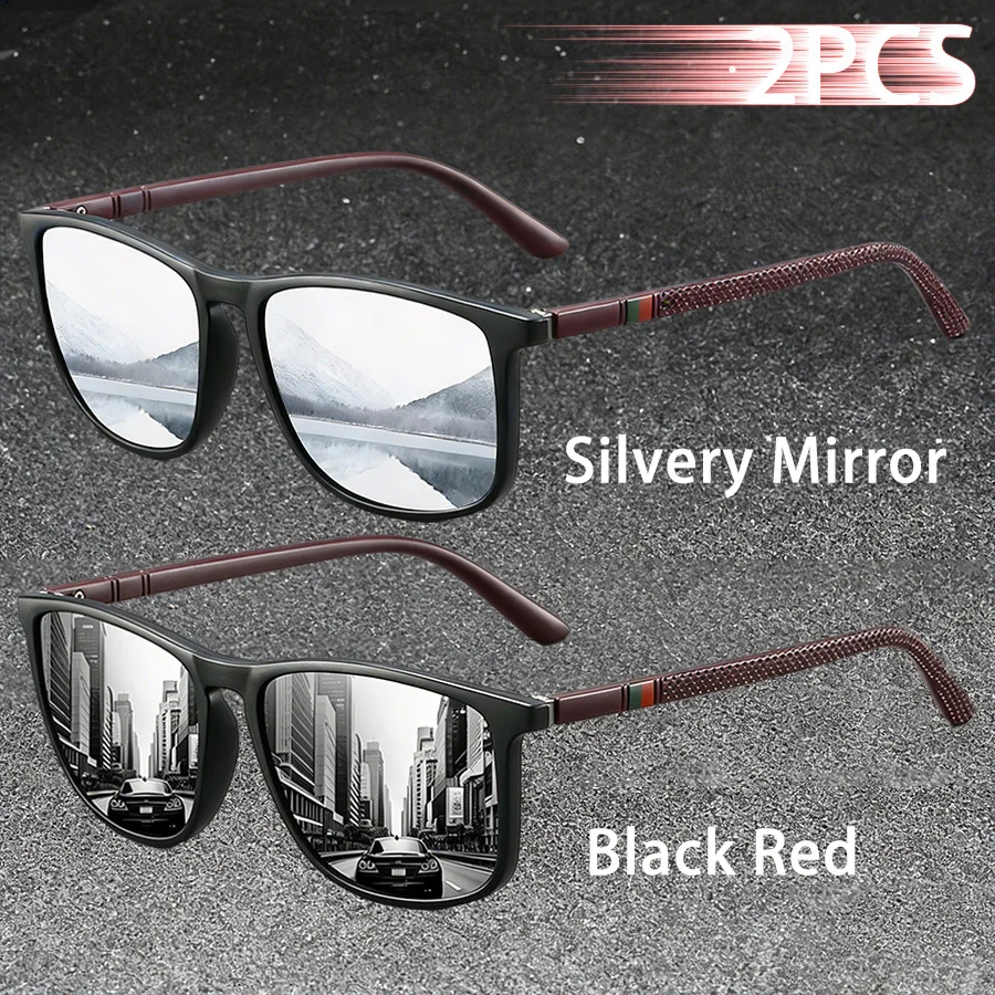 2 Stück Klassische Modische Sonnenbrille mit Buntem Streifendesign für Männer und Frauen zum Autofahren, Angeln und für die Freizeit, Marken-Designer Retro-Sonnenbrille – Detail 5