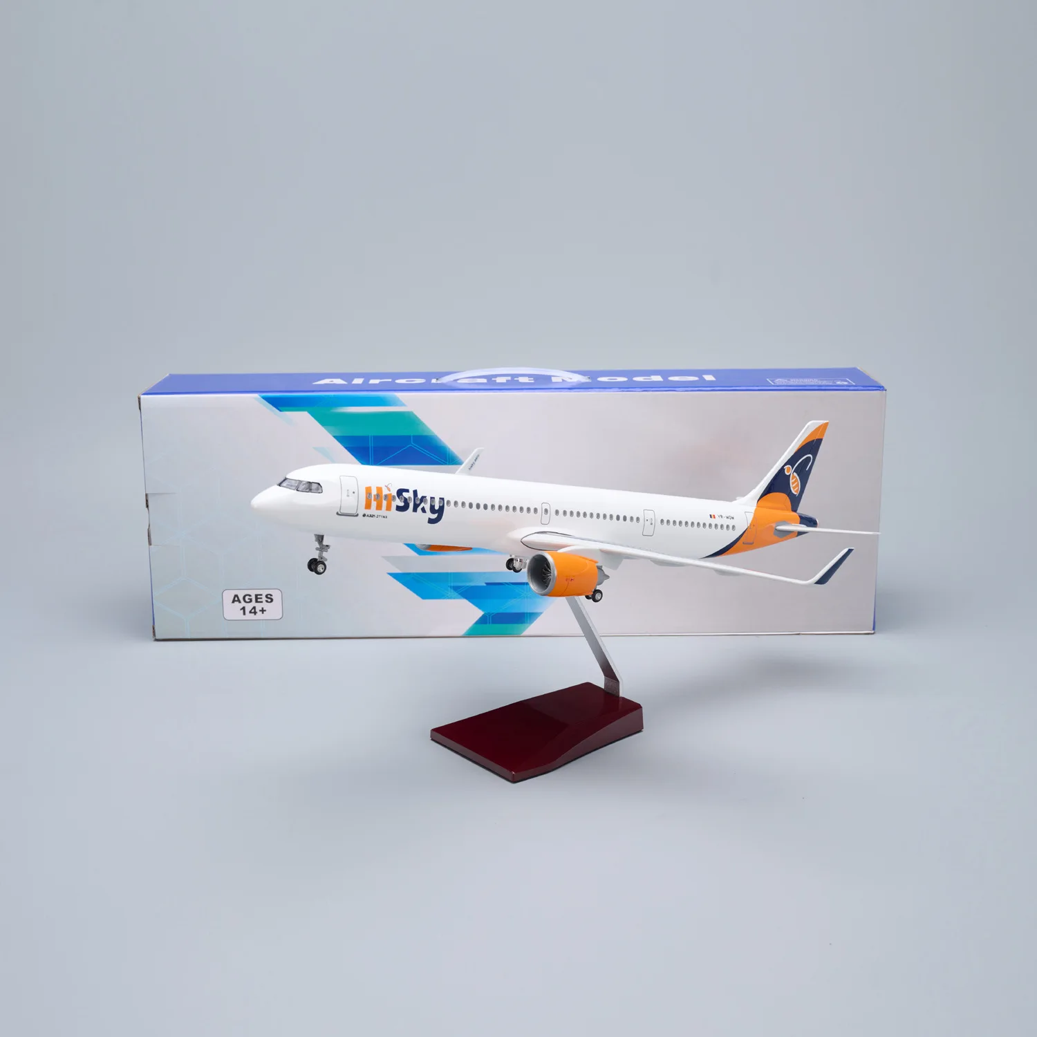 1/100 Large Scale HiSky Europe A321 Neo Airplane Model Kit with Stand for Adult Aviation Enthusiast Gift or Collection Display