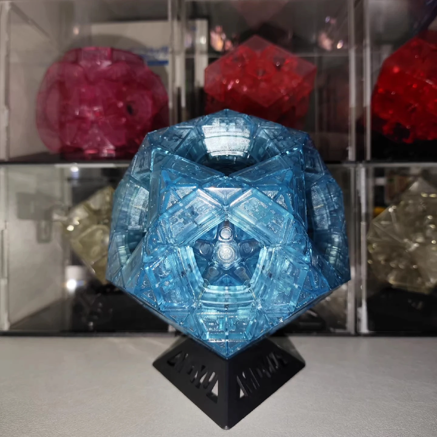 Limited Edition Mf8 Blue Through Multiple Megaminx Cube Transparent Blue Collection Cube  Toys for Kids