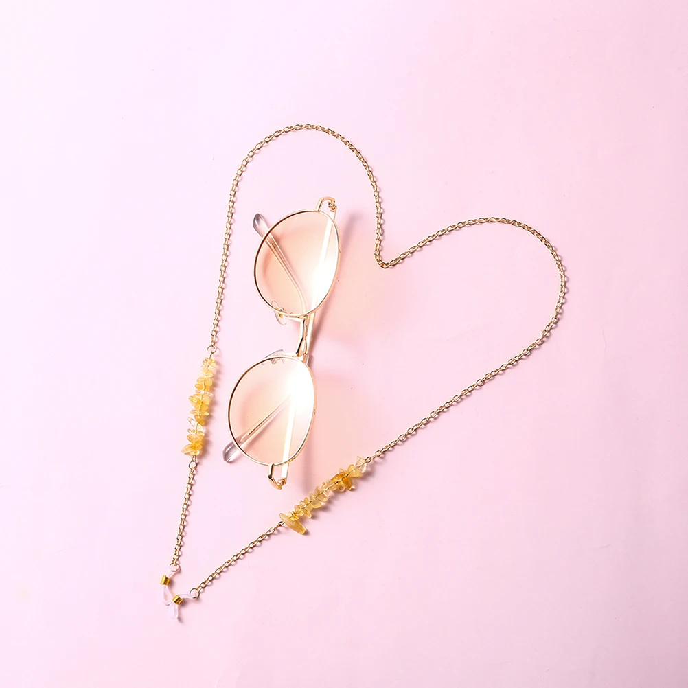

1pc Glasses Chain Premium Metal Spectacles Chain Durable Eyeglasses Cord Anti-Fall Sunglasses Necklace For Neck Arm Use Golden