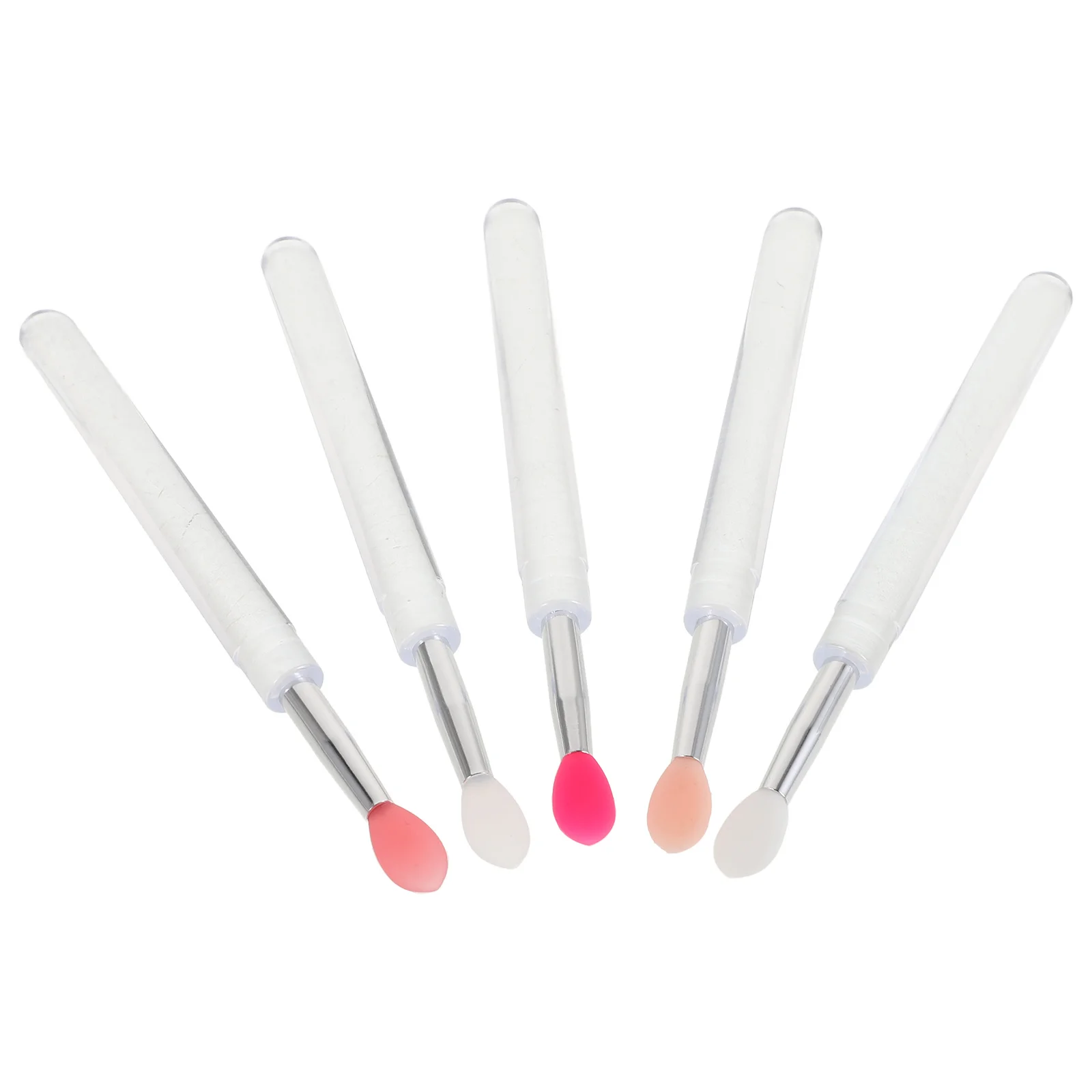 5Pcs Silicone Lip Brush Kit Reusable Applicator for Lip Gloss Balm Cream Makeup Eyeshadow Portable Beauty Tool