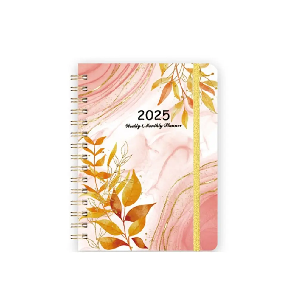 

365-Day 2025 English Agenda Book Monthly Weekly Plan Flowers Diary Notebook To Do List Planner Organizer A5 Schedule Planner