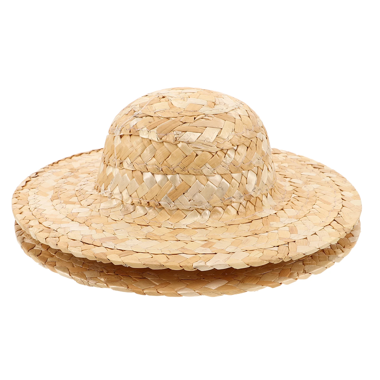 

2 Pcs Straw Mini Hat Hats Woven Weaving Craft Miniature for Crafts Tiny Sombrero