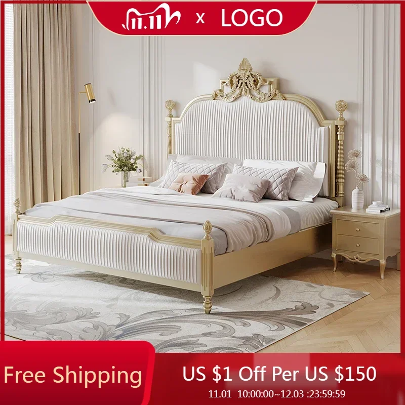 

Royal Luxury Bed Kids Double Modern Whitr King Twin Frame Double Bed Girl Sleeping Cama Matrimonio Furniture For Bedroom