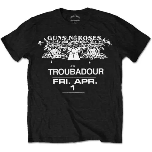 Guns N' Roses Troubadour Flyer T-Shirt Black New