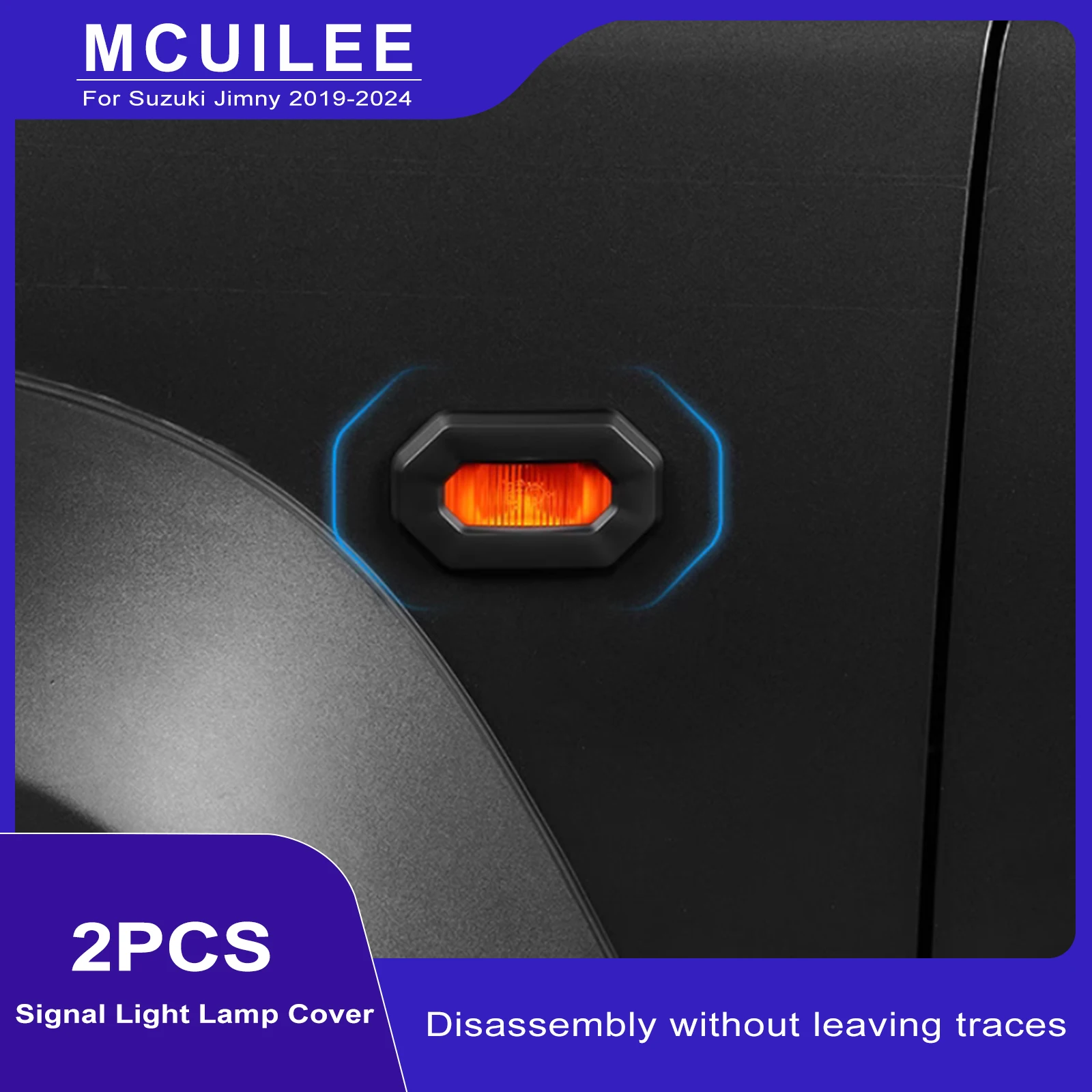 Turn Signal Lamp Frame Bezel Trim, Side Turn Signal Light Cover Guard Fender Fit for Suzuki Jimny 2019-2024 Up Exterior Accessor
