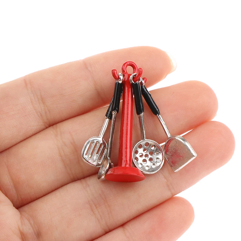 1:12 casa de bonecas mini utensílios de cozinha vertical pendurado colher panela pá colher sopa gotejamento colher prateleiras kit cozinha móveis alimentos brinquedos