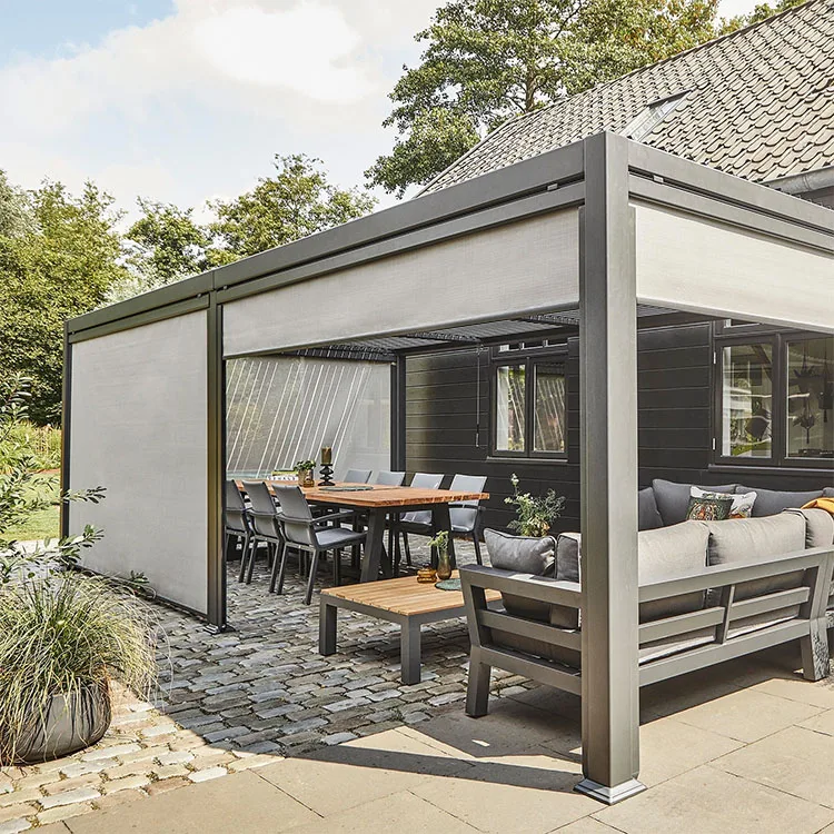 Aluminum Frame Waterproof Sun Proof Louvered Pergola Roof Louvre for Outdoor Party 3x3m 3x12m