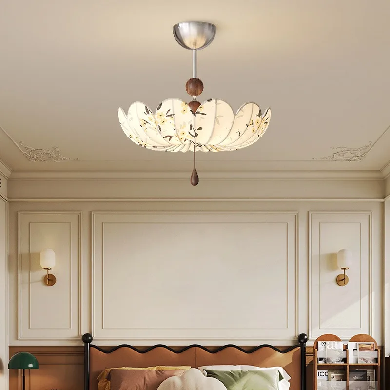 

Nanyang style ancient fabric pendant light French retro style livingroom diningroom bedroom study bar counter pendant light