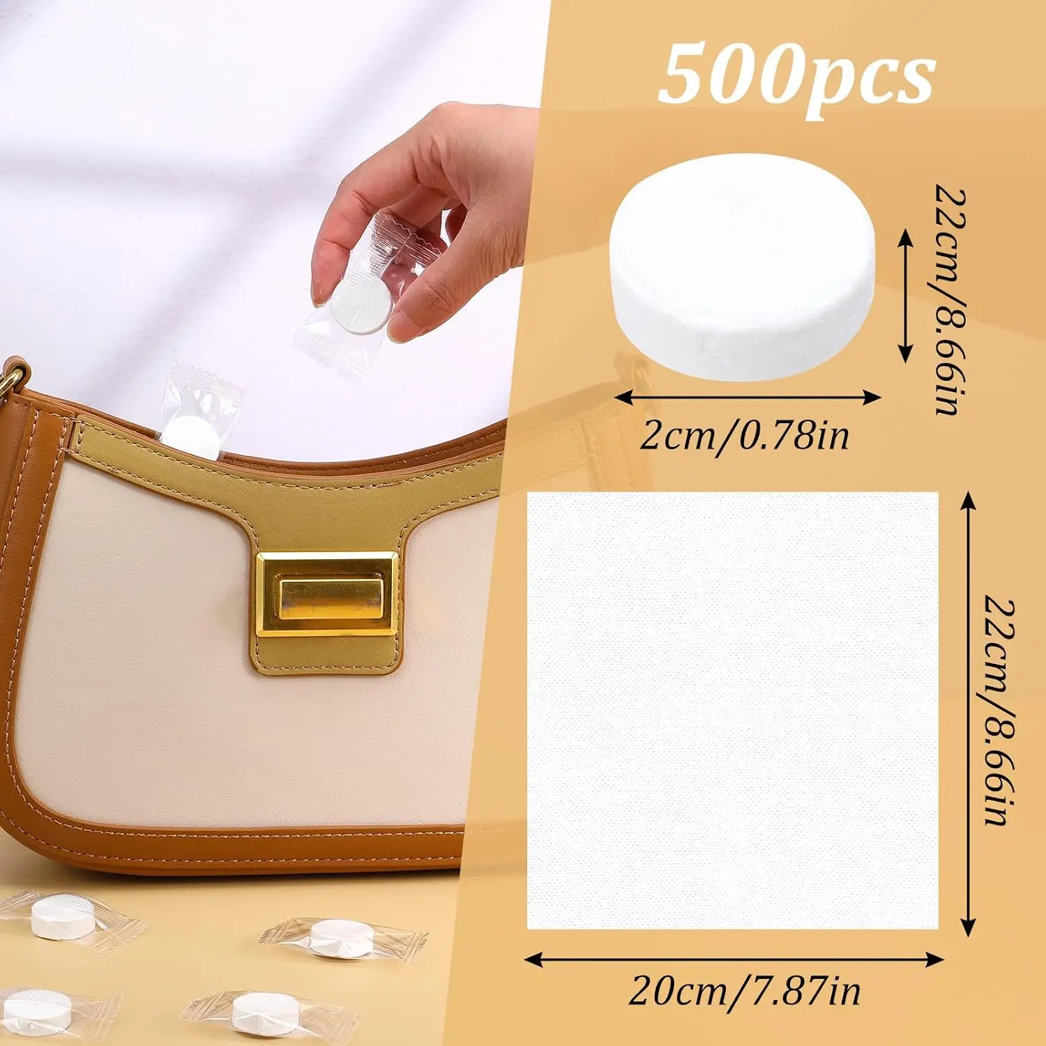 500 Pcs Compressed Towels Bulk Disposable Face Towels Cotton Hand Wipe Expandable Wipes Portable Mini Washcloth for Travel Hotel view 2