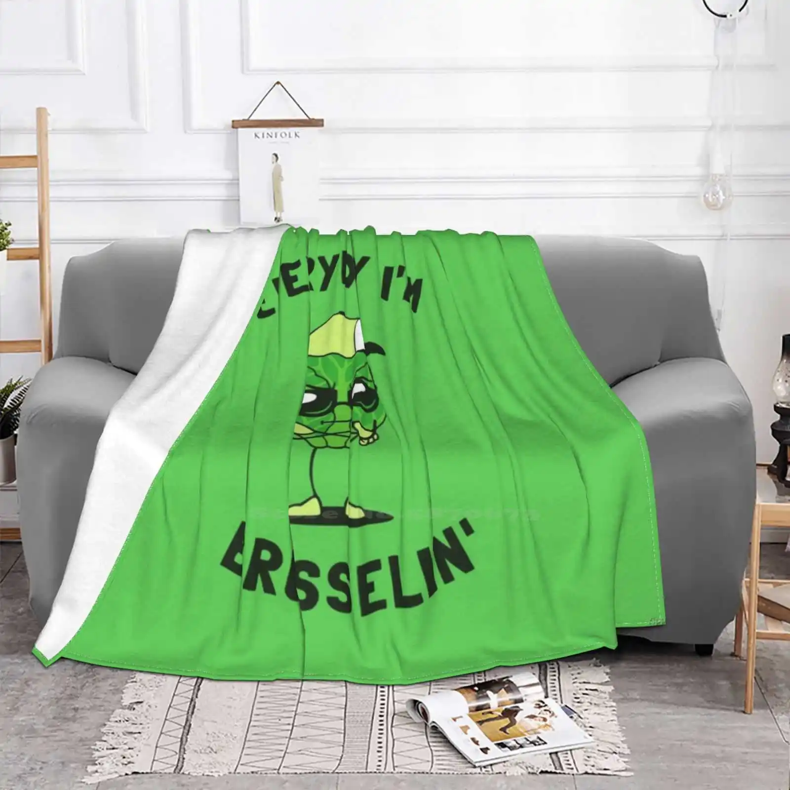 Everyday I'M Brusselin' Fashion Soft Warm Throw Blanket Everyday Im Brusselin Brussel Sprouts Vegan Christmas Food Brusseling image 2