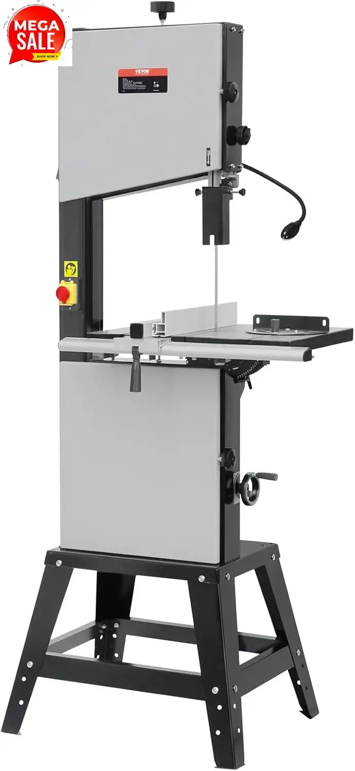 Band Saw, 13.39-Inch, Benchtop Bandsaw with Stand, 440-846 RPM Continuously Viable Speed, 1100W 1-1/2HP, 110V, Optimized Work Li