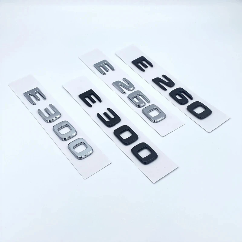 E200 E260 E300 E400 E450 E220d E350e E300de 4MATIC Chrome Black Letters Numbers Emblem For W213 E Series Car Sticker Accessories