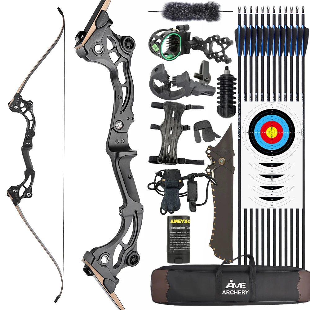 

64" Takedown Recurve Bow Set 40Lbs Right Handed Magnesium Alloy Bow Handle Archery Outdoor Hunting Shooting Bow and Arrow Set