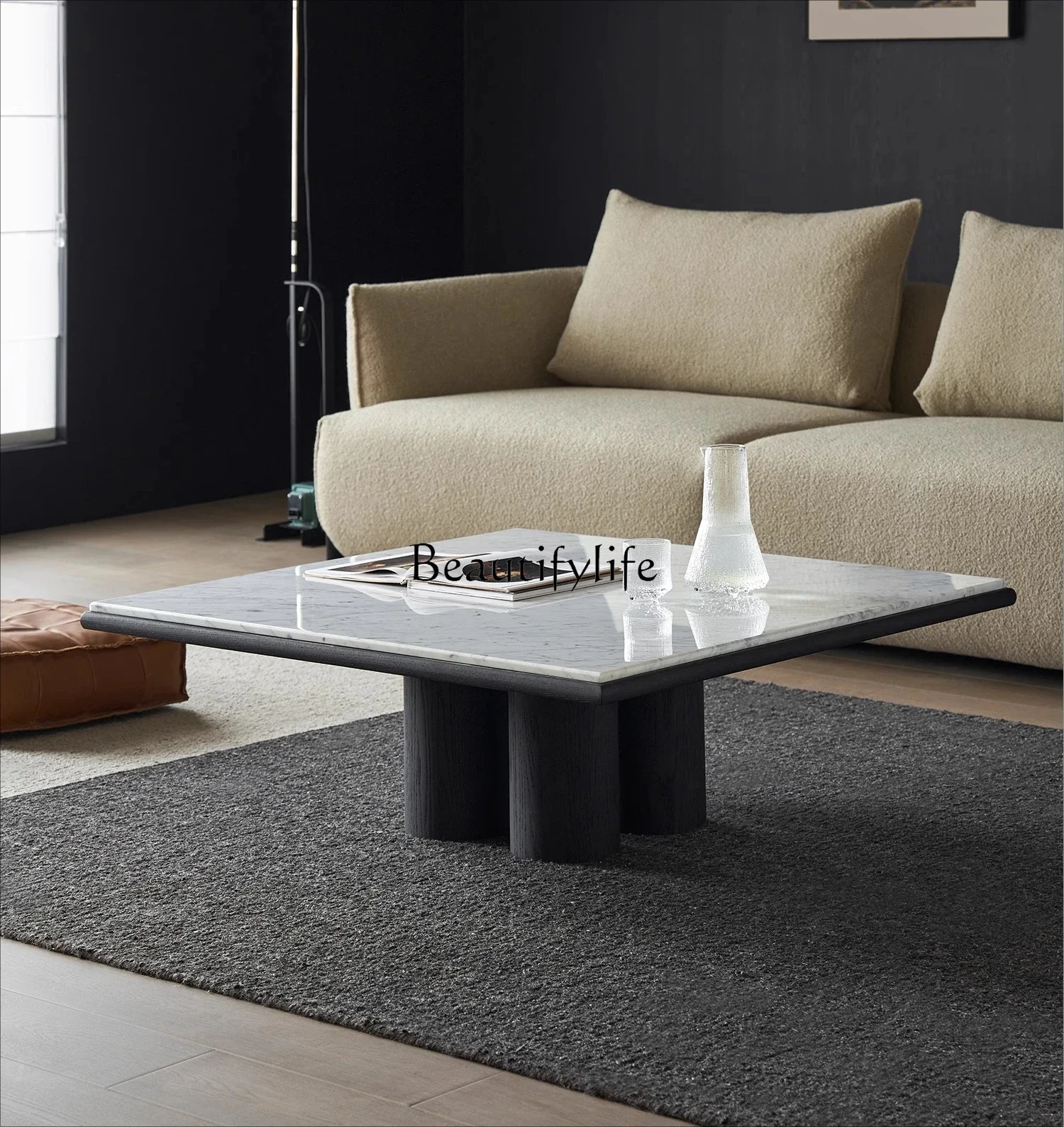 

ls 42Square marble light luxury modern simple living room solid wood coffee table