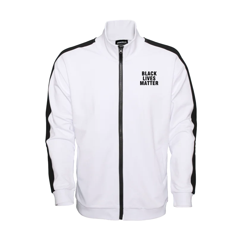 Kardigan z kapturem James Strike BLA LIVES MATTER, modny młodzieżowy wzór geometryczny, mieszanka bawełny i poliestru, jesienna moda.