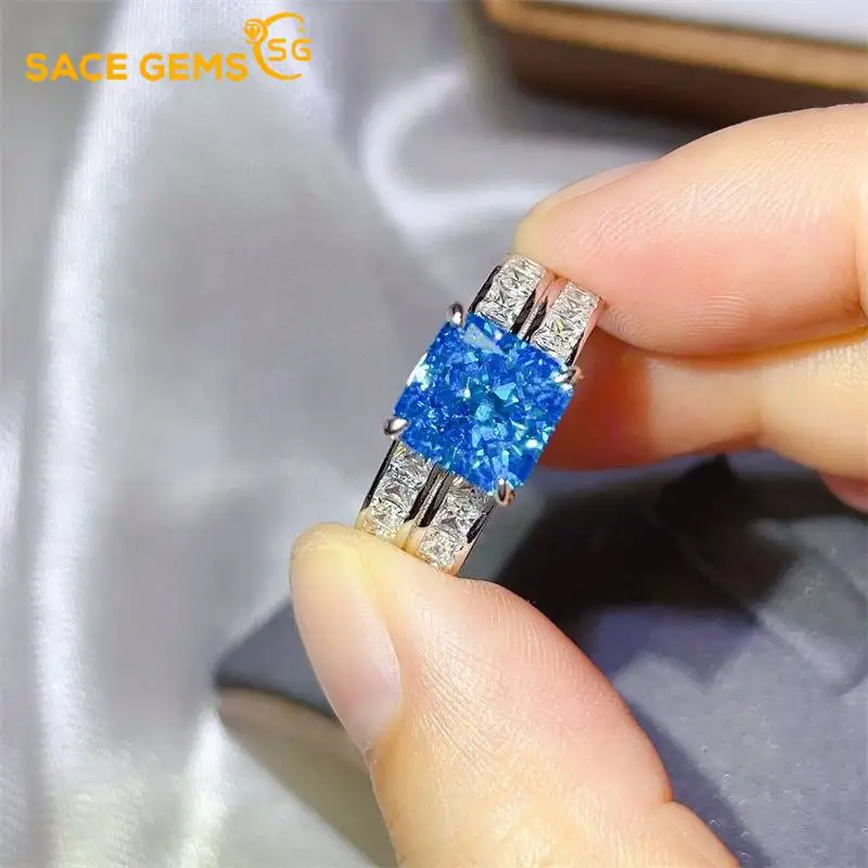 

SACE GEMS GRA Certified 3CT D Color Moissanite 925 Sterling Silver Fashion Ring for Women Engagement Promise Party Fine Jewelry