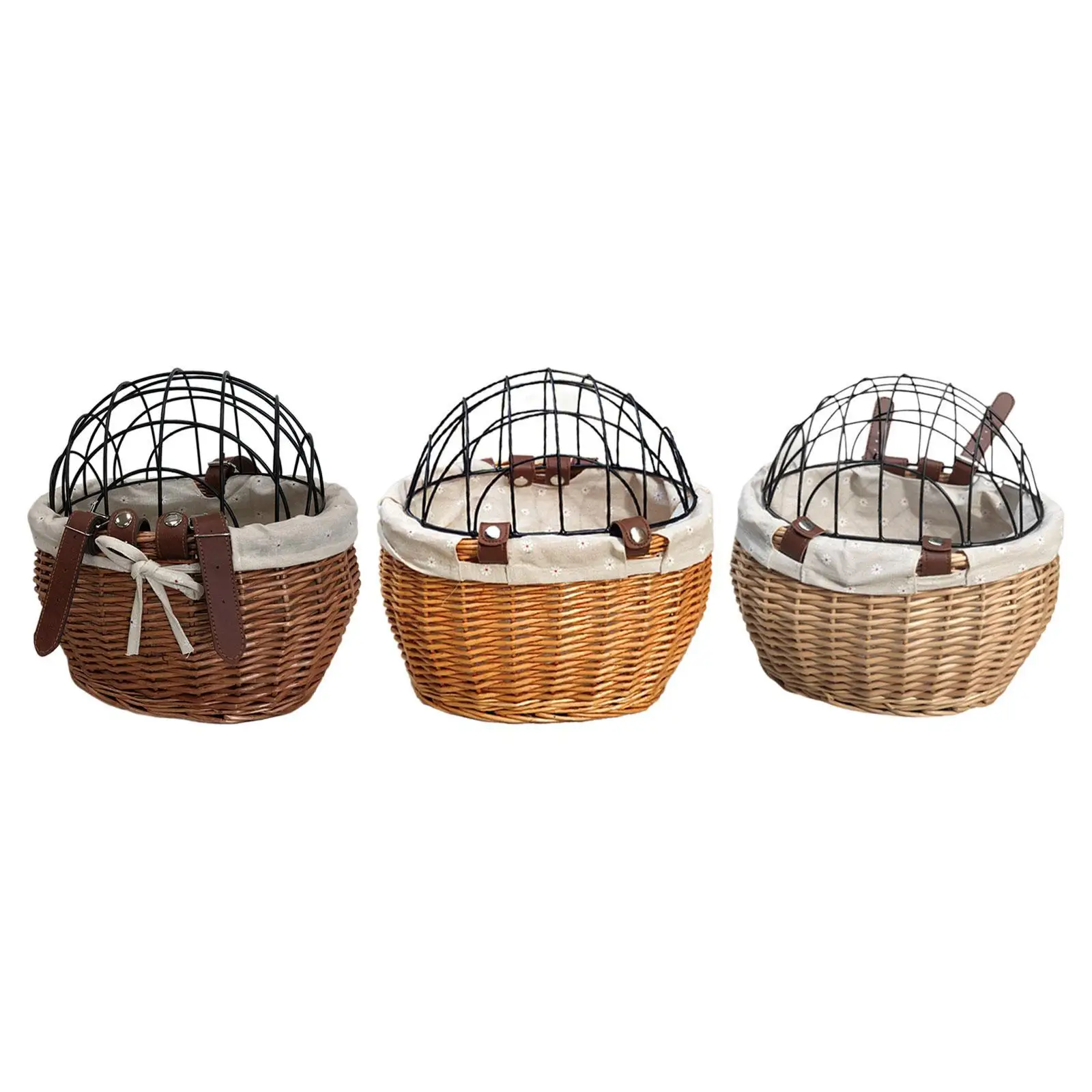 Bicycle Basket for Pets, Cat, Dog, with Wire Mesh Lid, Bike Front Handlebar