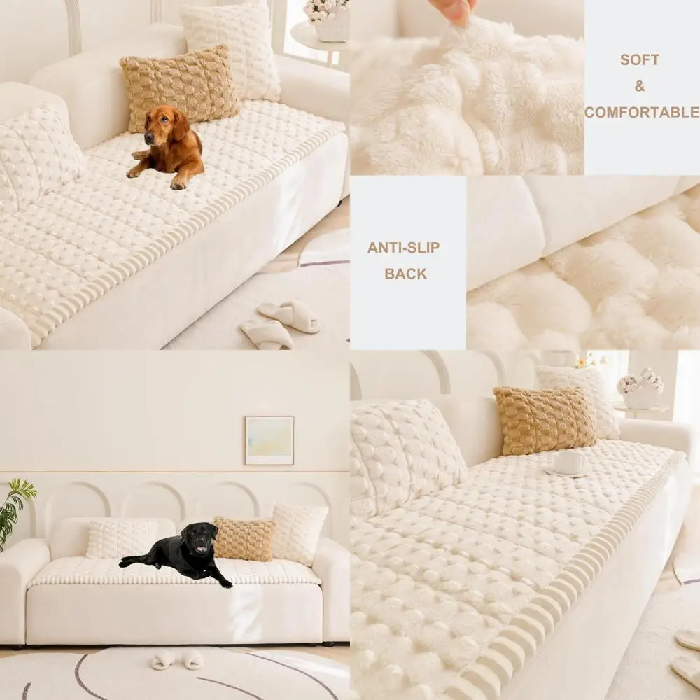 

Washable Dog Sofa Covers - Non-Slip Couch Protectors for Pets, Fuzzy and Comfortable, Pet-Friendly Couch Slipcovers