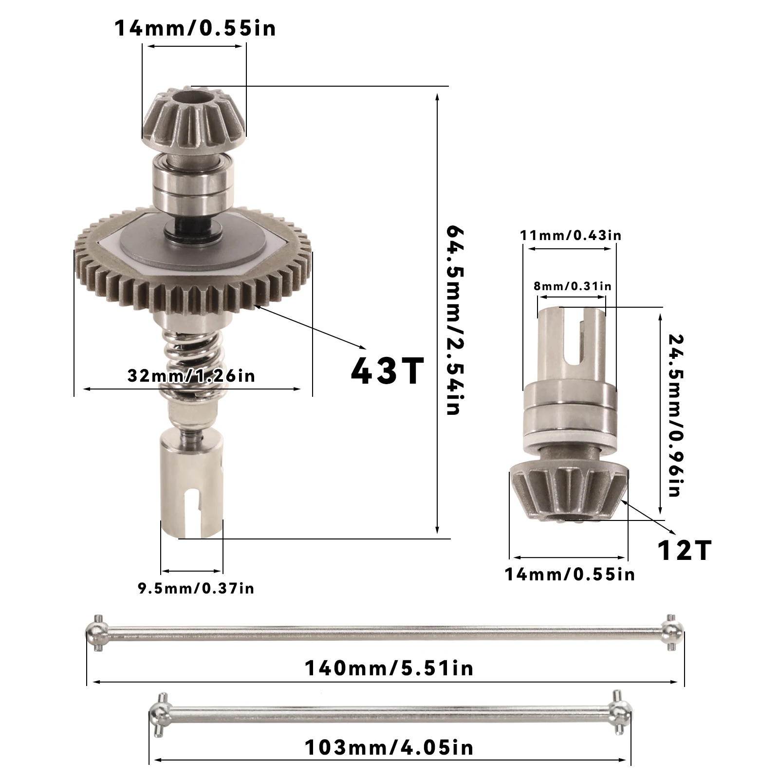 Metal Slipper Clutch Central Drive Shaft Set Upgrade Parts For Wltoys 124017 124018 124019 144001 144010 RC Car