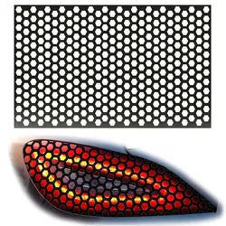 Car Rear Tail Light Lamp Stickers Universal Automotive Black Honeycomb Taillight Cover DIY Fog Light Smoke Film Decal Sticker