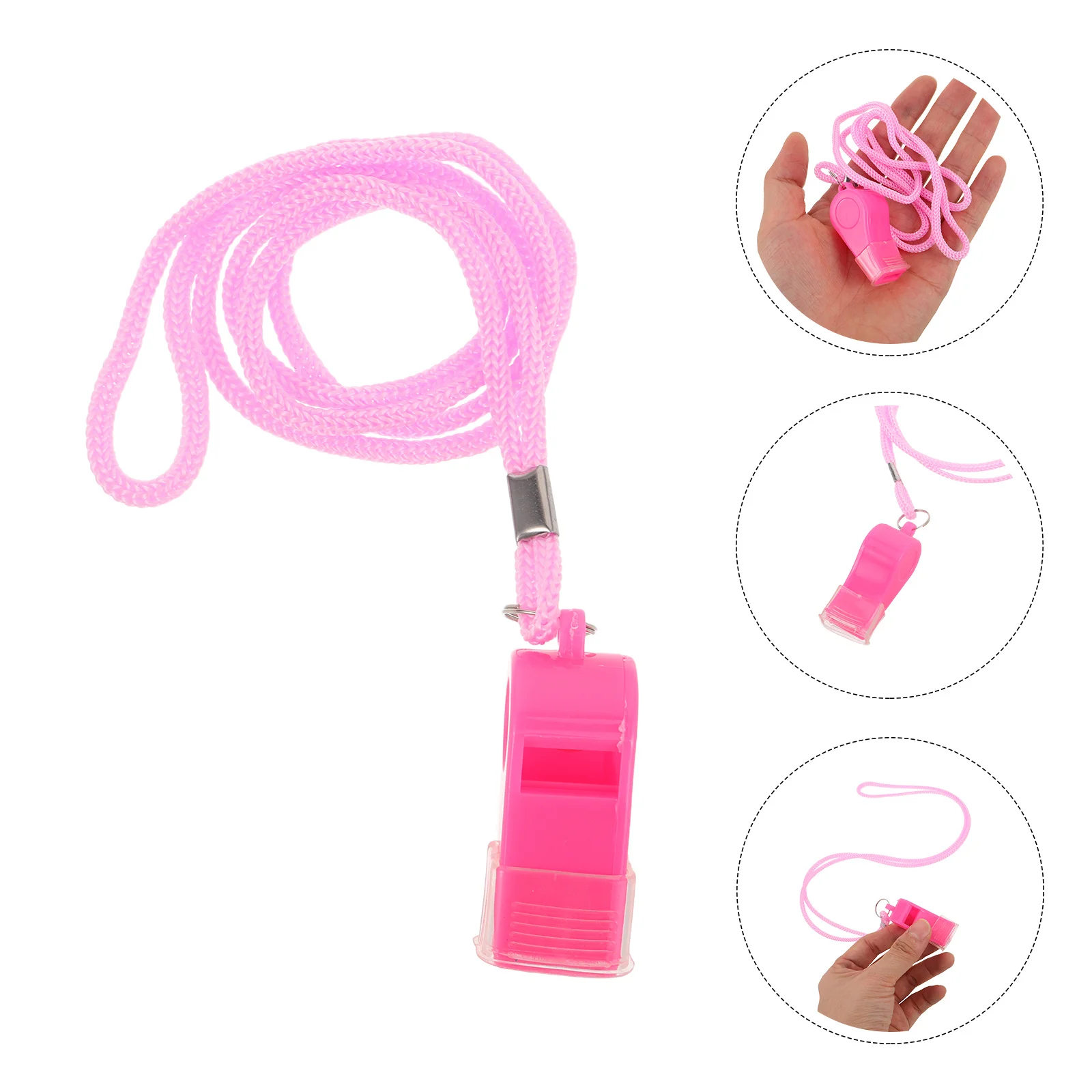 

6pcs Pink Plastic Whistles 120Db Loud High-Pitched Noise Maker For Sports Basketball Soccer Referees Coaches Lifeguard Teachers