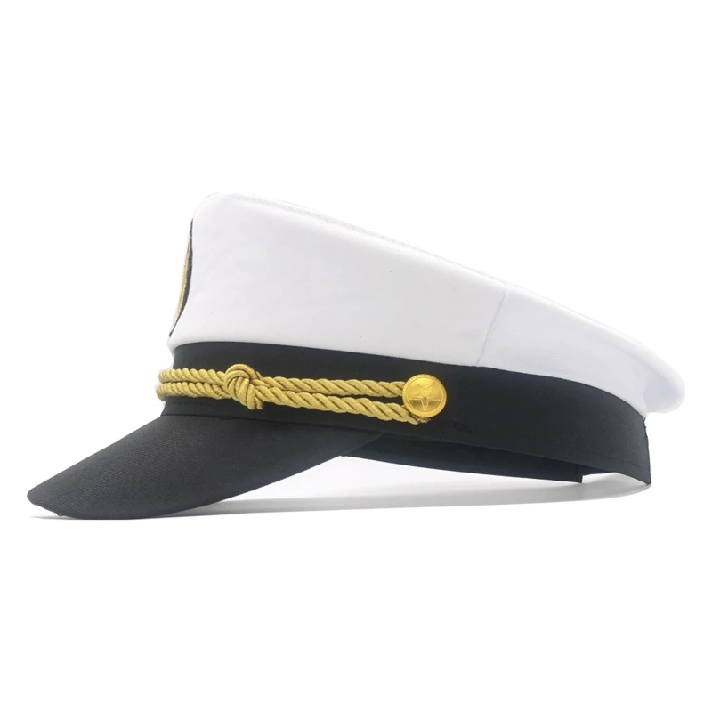 Navy Marine Hat Sailor Captain Costume Men Yacht Captain Hat Skipper Hat Funny Party Hats Costume Accessories Dropship