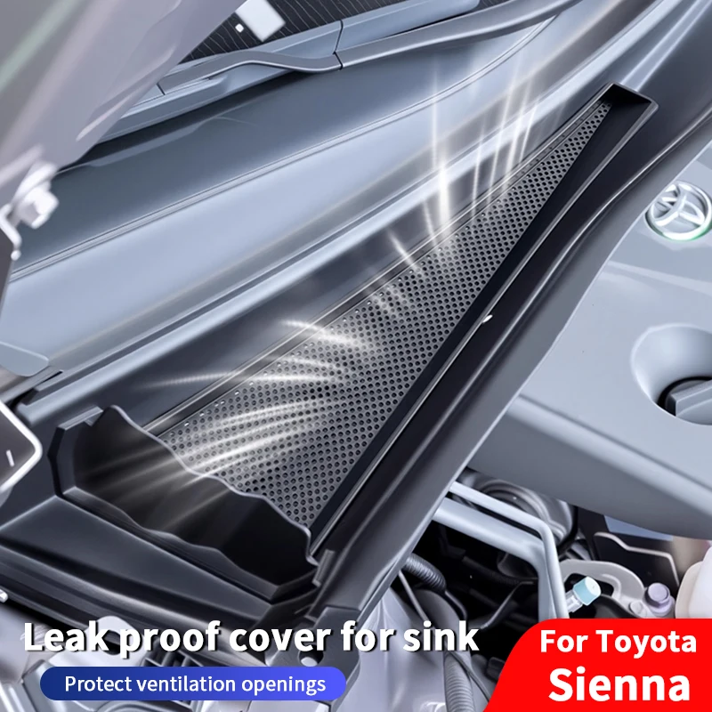 For Toyota Sienna Granvia QHCP Car Front Windshied Left Right Gutters Leak Guard Drain Rain Gutters Engine Cabin Leak Guards Acc