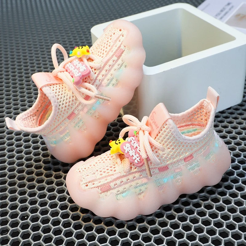 

Tennis Children Lightweight Casual Shoes for Baby Girls Kids Boys Soft Bottom Outdoor Cute Knitted Mesh Breathable Sneakers