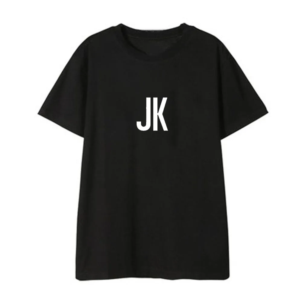KPOP JK V JM Letter T-shirt 7th Anniversary Abbreviated Member Name T-shirt for Women harajuku Korean style clothing,drop ship