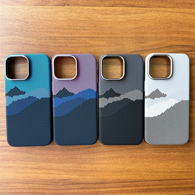 Kohlefaser-Relief-Magnetcase für iPhone 16 15 17 Pro Max – Magnetische Ladekompatibilität, dünne, leichte Hülle mit Kamera-Aluminiumrahmen und Handy-Schutz – Detail 2