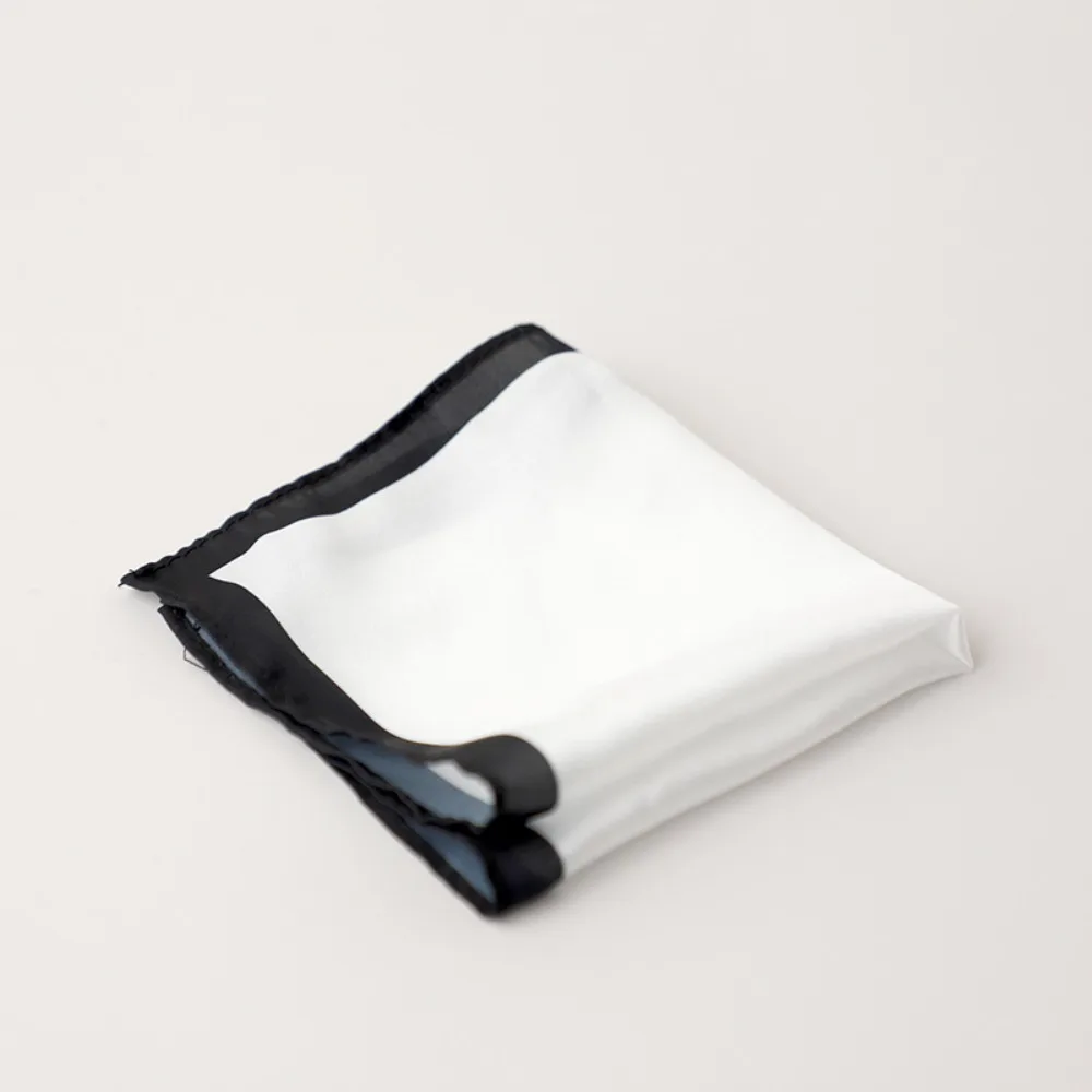 أغطية الرأس الكورية الرجال البدلة جيب مربع البوليستر خمر بدلة عمل المنديل اللون حافة الأبيض الصدر منشفة منديل الأولاد