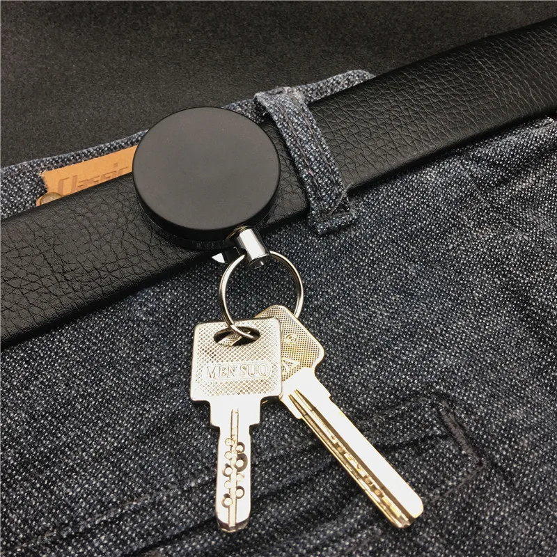 4cm Diameter Half Metal Badge Reel Retractable Keychain Anti-lost Pass Work Card Clips Badge Reels Easy To Pull Badge Reels