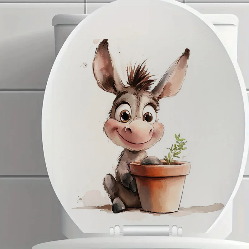 Funny Donkey Toilet Stickers Decoration for Living Room, Wall, Bedroom, and Home Decor Car Decals Self-Adhesive
