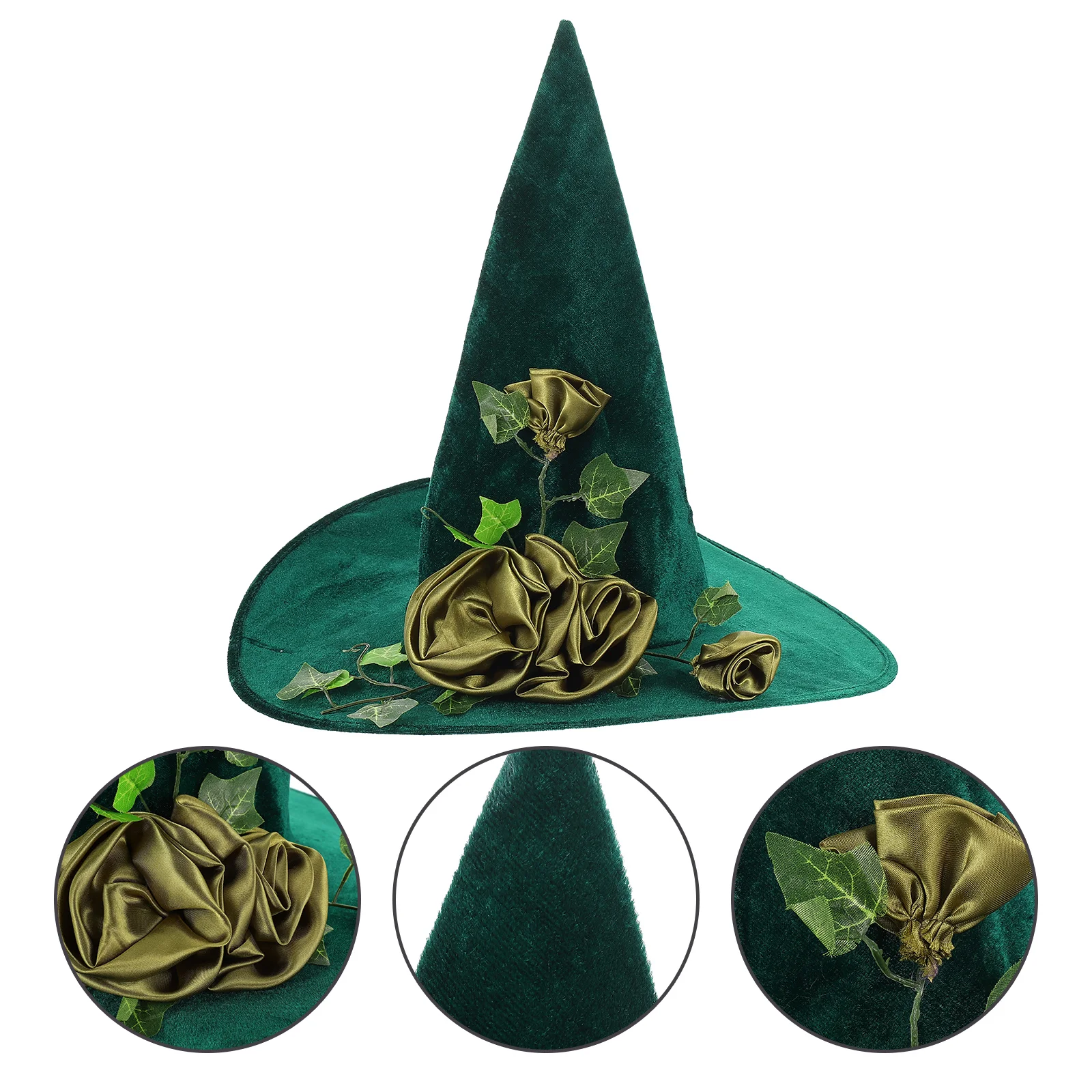 

Makeup Headband Vine Witch Hat Halloween Cosplay Use Design Party Ornament for Green Flower Women's