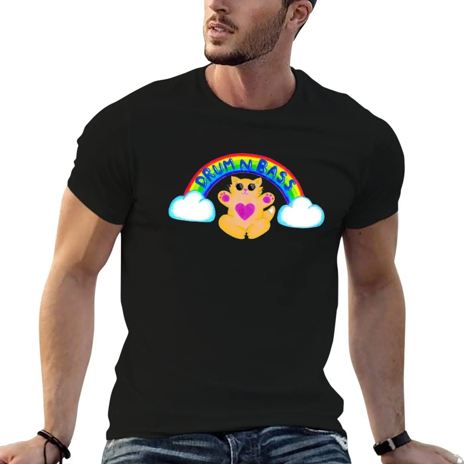 Drum n Bass RainbowKitten T-Shirt topping anime stuff sweat shirts, men