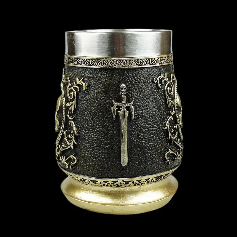 

«Череп из нержавеющей стали», стакан на тему Хэллоуина, роскошная кофейная чашка в стиле ретро с готическим дизайном»