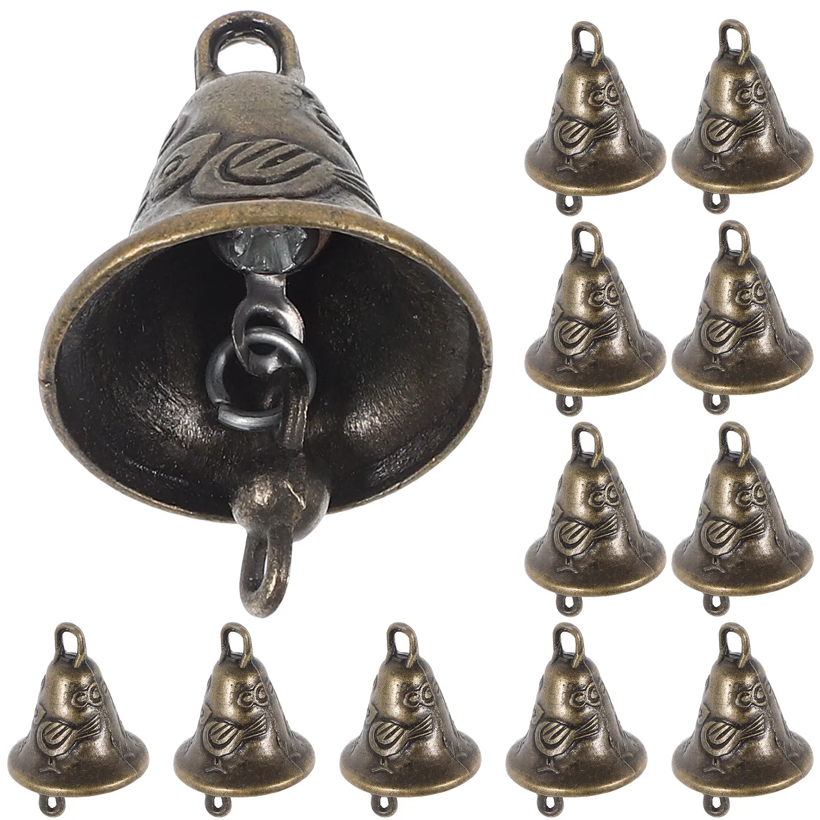 20Pcs Alloy Feng Shui Bells Vintage Retro Wind Chime Accessories Door Bell Hanging Ornament for Home Decor DIY