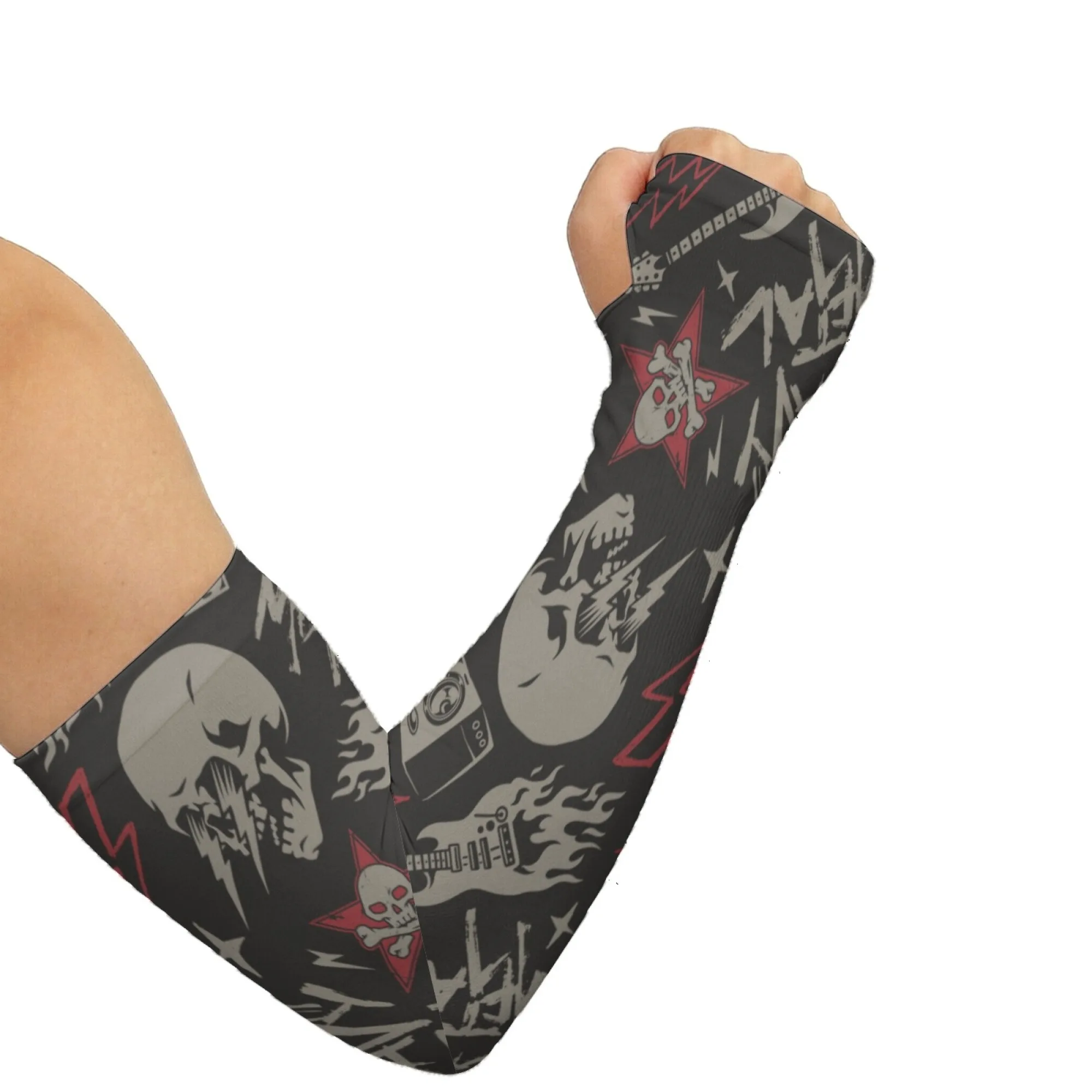 Rock Punk Style Ice Sleeves Unisex Breathable Non-slip Quick-drying Sleeves Outdoor Cycling Hiking Gardening Protective Cover