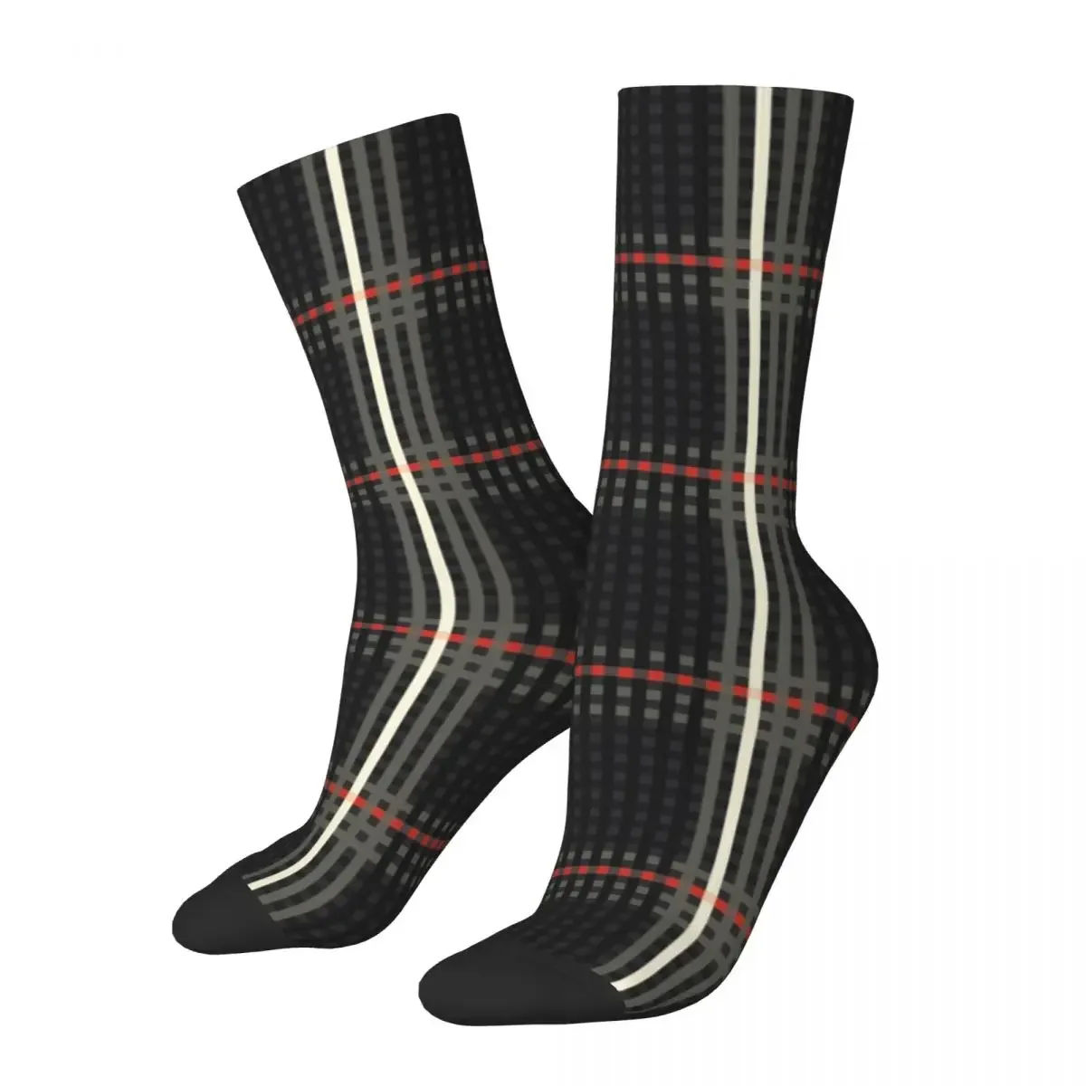 GTi Tartan Socks Harajuku Super Soft Stockings All Season Long Socks Accessories for Unisex Christmas Gifts