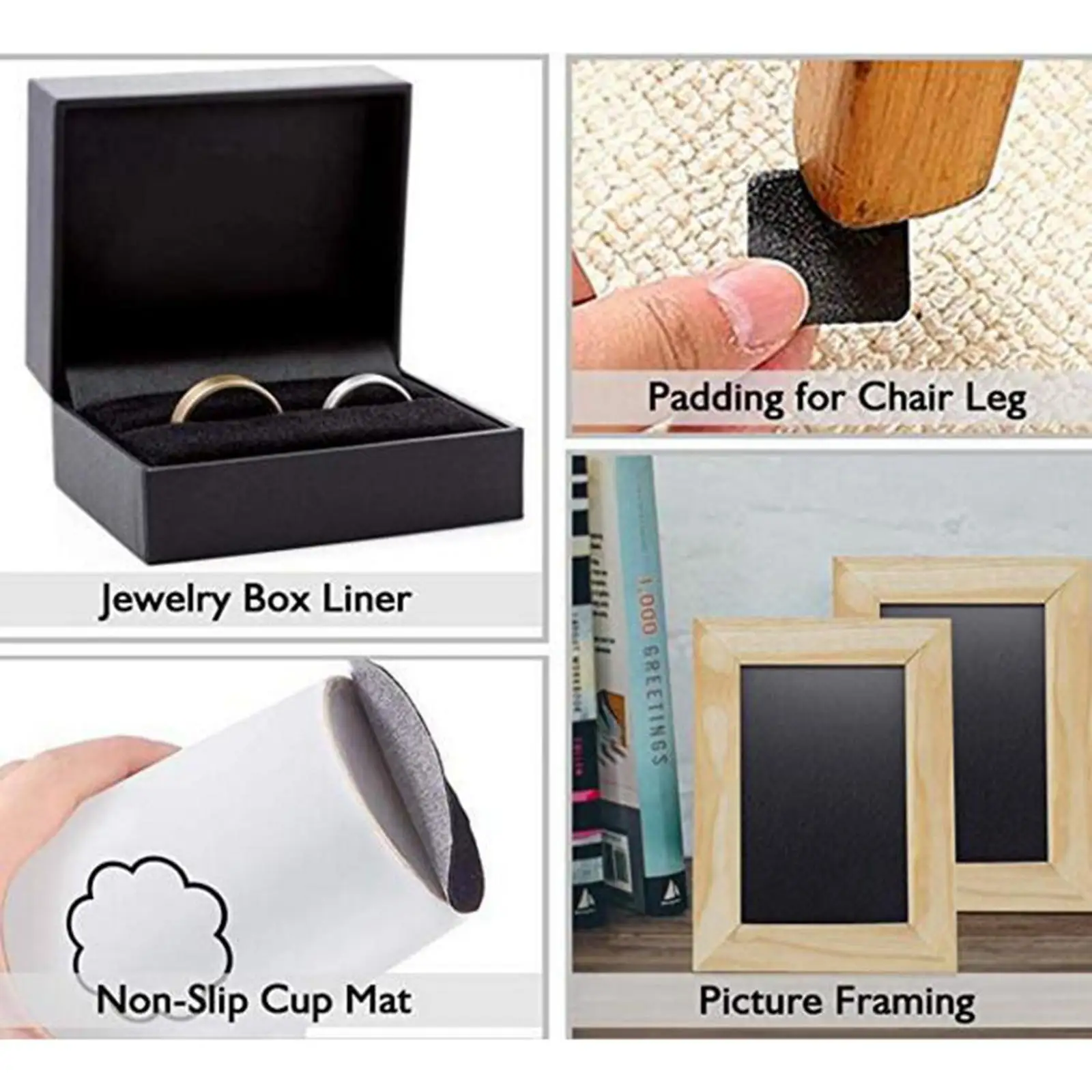 Durable Velvet Adhesive Flocking Liner Fabric Sound Absorption Sheets for DIY Jewelry Box Interior