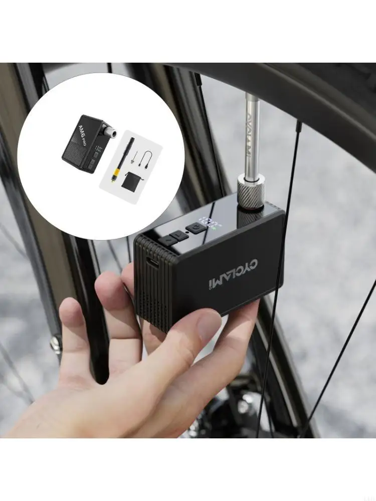 Light Weight Electric Airs Pump for Bicycles Practical Design Pressure Gauge