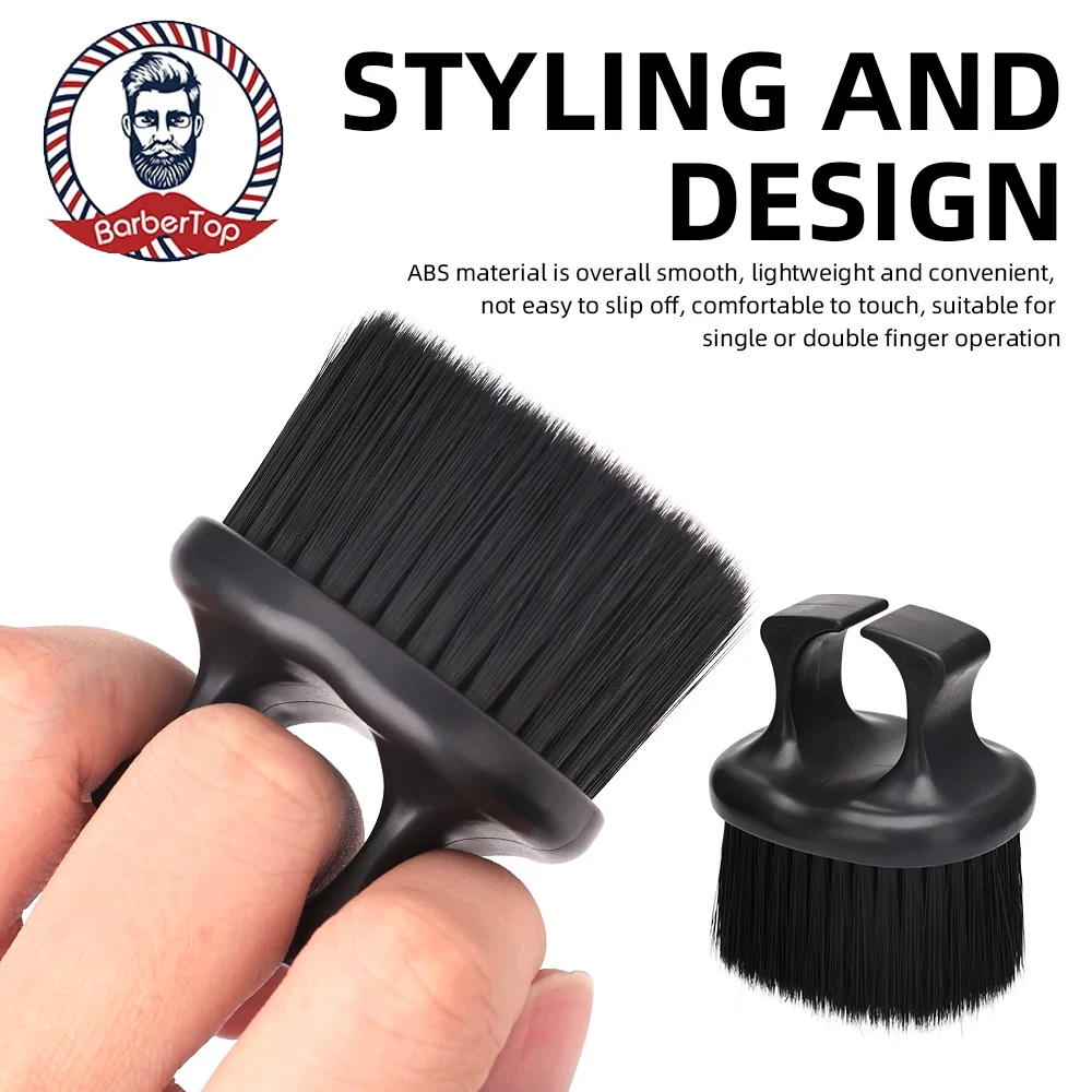 

Black Ring Neck Duster Barber Remove Loose Hair Brush Hair Cutting Brush Soft Hair Cleaning Brush Hairdressing Tools