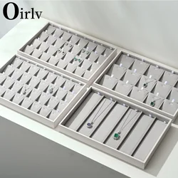 Oirlv-bandeja apilable de terciopelo suave para joyería, caja de almacenamiento portátil para exhibición de Joyas, anillo, pendientes, collar, Organizador